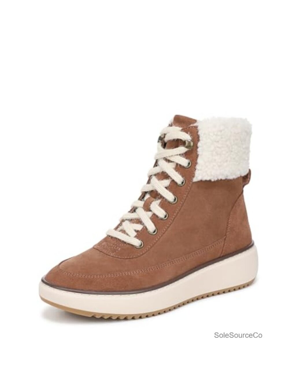 Vionic Olympia Women's Ankle Bootie Lace-Up Faux Shearling Waterproof Leather